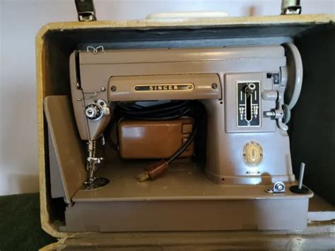 Vintage Singer Sewing Machine A W Case Foot Pedal Usa Long Bed