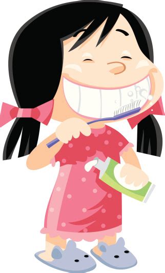 Girl Brushing Her Teeth Stock Illustration Download Image Now Istock