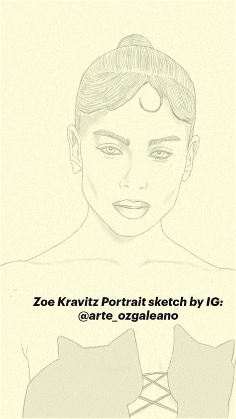 Zoe Kravitz Portrait Sketch Retrato Digital Retratos Digitales