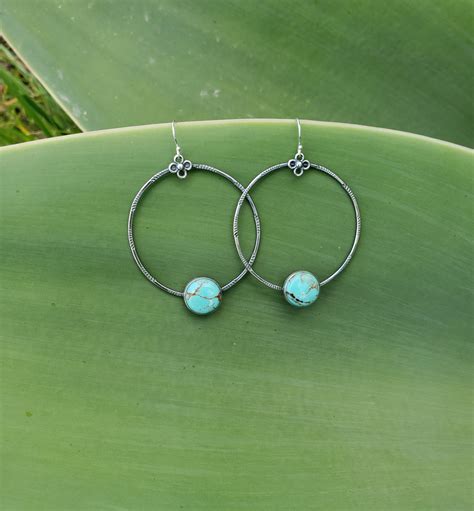 Turquoise Hoop Earrings Barie Mia Designs