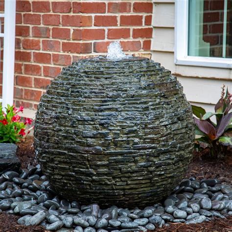 Aquascape Medium Stacked Slate Urn Landscape Fountain Kit Majestic