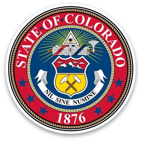 State Of Colorado Seal 3 Vinyl Sticker For Car Laptop Water Bottle