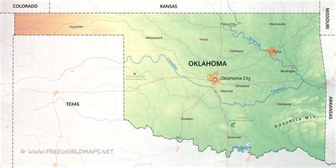 Physical Map Of Oklahoma
