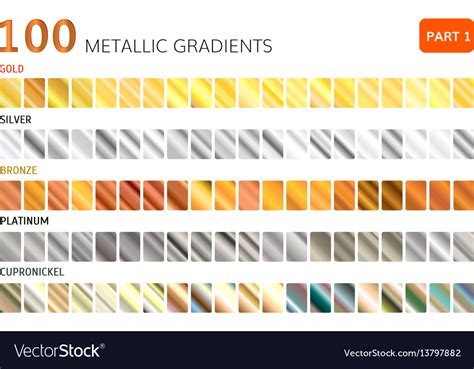 Hundred Metal Gradients Royalty Free Vector Image