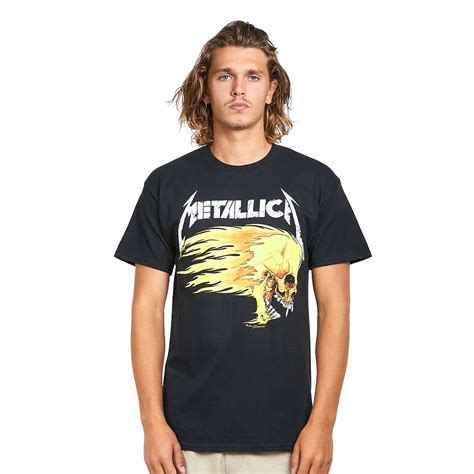 Metallica Flaming Skull Tour T Shirt Black Hhv