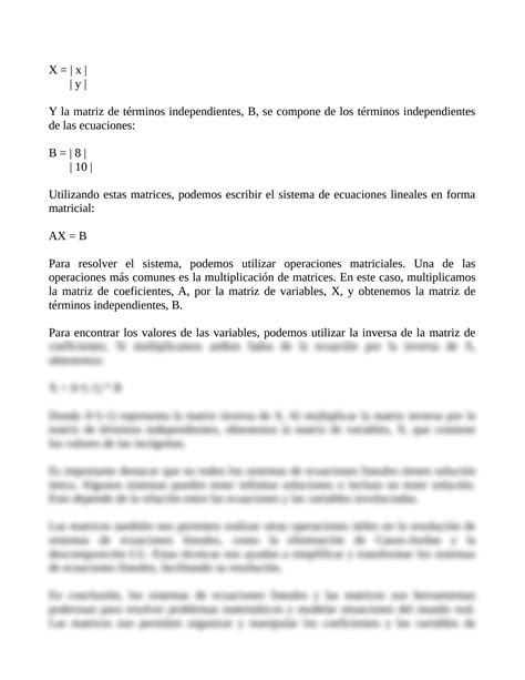 Solution Sistemas De Ecuaciones Lineales Y Matrices Una Herramienta