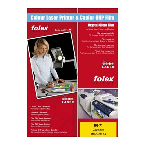 Folex Bg 71 Folie Transparenta Printabila Laser A4 50 Bucati F64ro