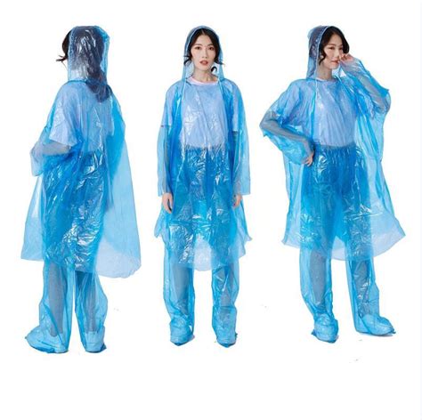 Disposable Pe Raincoat Adult One Time Emergency Suit Rainwear