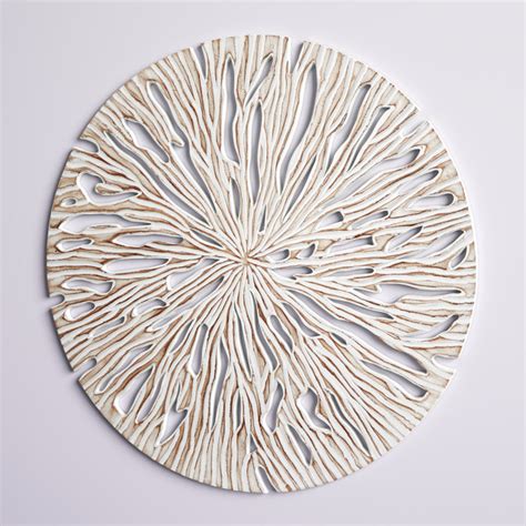 Mistana Beige Wood Handmade Intricately Carved Starburst Wall Decor