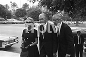James Stewart and his wife, Gloria, attend the funeral of 1LT Ronald ...