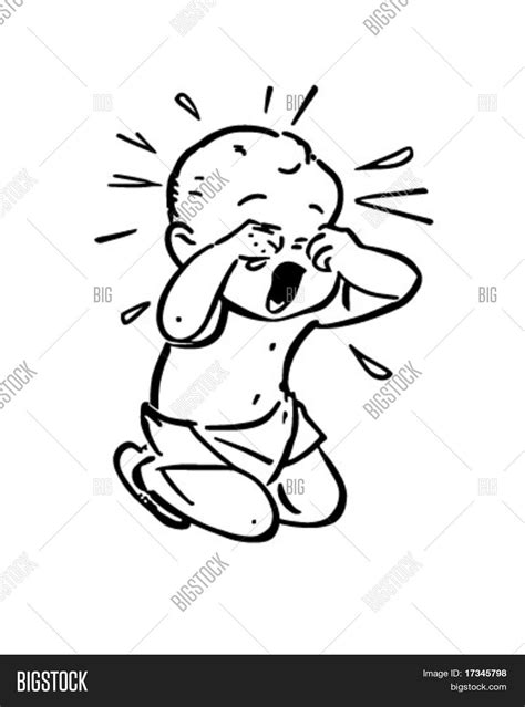 Baby Crying Retro Clip Art Vector And Photo Bigstock