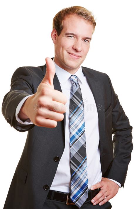 Business Man Holding His Thumbs Up Stock Photography Image 34968862