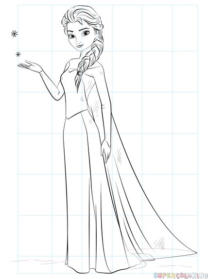How To Draw Elsa From Frozen Step By Step Drawing Tutorials How To