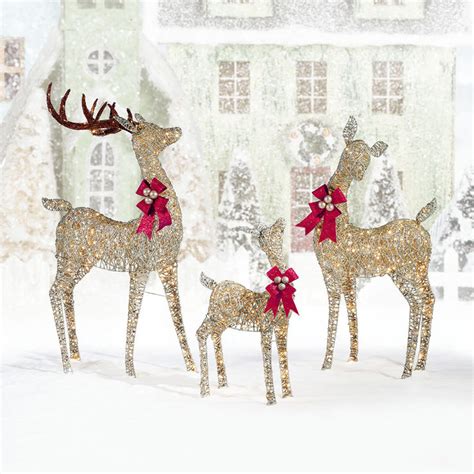 Reindeers in natural environment, tromso region, northern norway. Indoor/Outdoor Christmas Reindeer Family - Set of 3 with ...