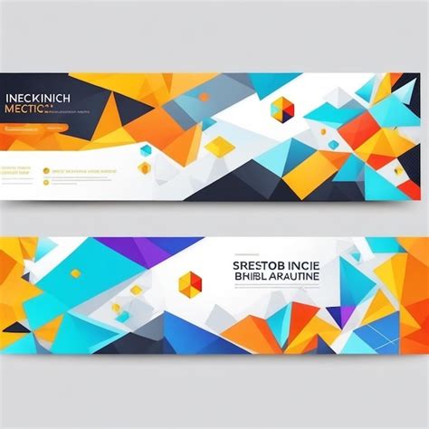 Premium Photo Vector Geometric Web Business Banners Template Design