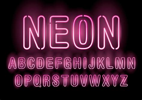Neon Typography Design Vector Illustrations ~ Creative Market