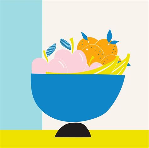 Colorful Fruit Bowl Illustration Illustration Design Fruit