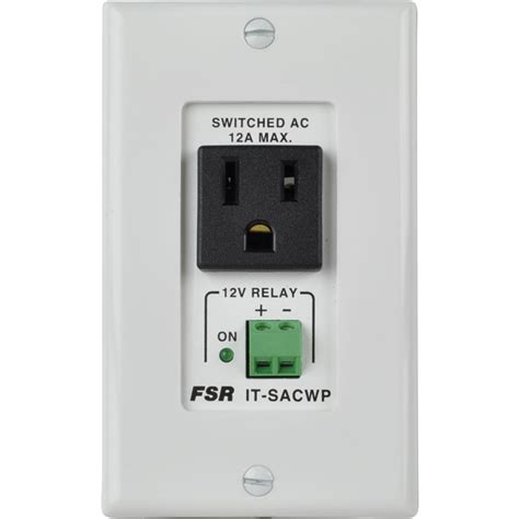 Fsr Switched Ac Power Outlet Wall Plate With 12 Vdc It Sacwp 12