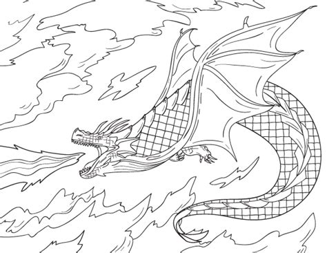 Free Printable Fire Breathing Dragon Coloring Page Download It From