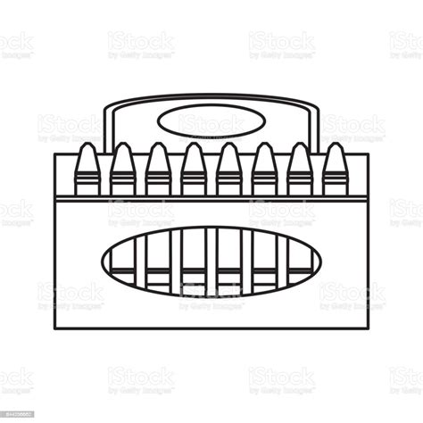 Crayons In Box Stock Illustration Download Image Now Art Black