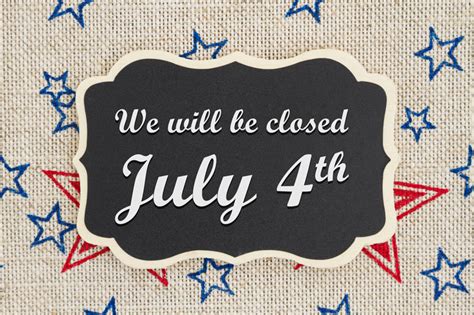 4th Of July Closed Sign Template