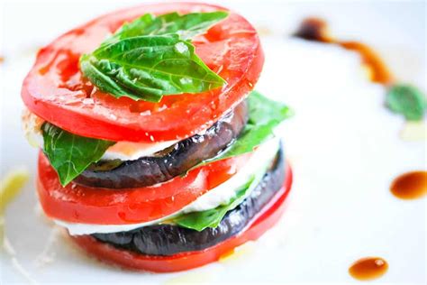 Stacked Grilled Eggplant And Tomato Salad