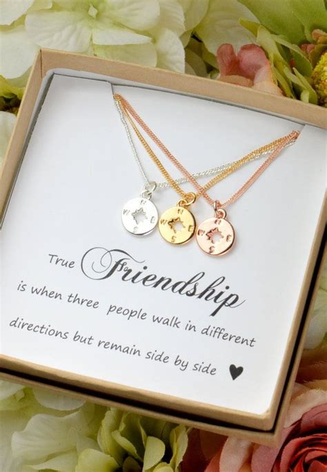Best Friend Trose Gold Compass Necklacebest Friend Necklace