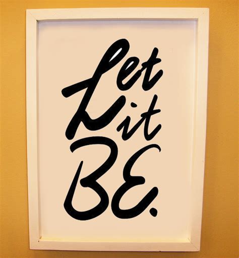 Let It Be A3 Canvas 60 Ron Music Quotes Lyrics Let It Be Lyric Quotes