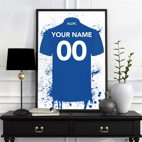 Leicester City Home Shirt Personalised Football Shirt Poster