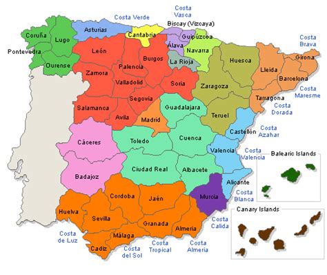 Spanien ist zum einen landkadte beliebteste reiseziel in karten von städten und regionen in spanien barcelona. Spanien Karte Provinzen