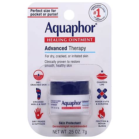 Aquaphor Advanced Therapy Healing Ointment Mini Jar 025 Fl Oz
