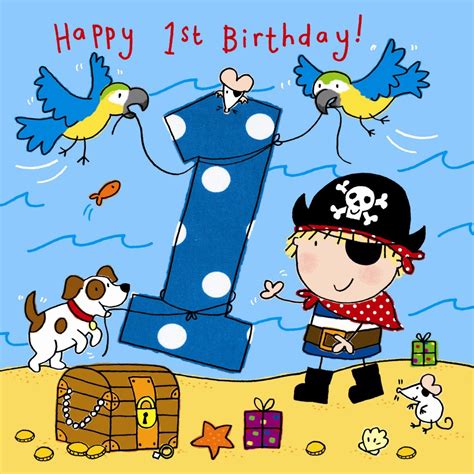 Buy Twizler 1st Birthday Card Boy Pirate Age 1 Birthday Card Boys