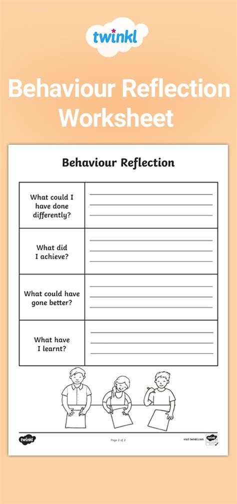 Behaviour Reflection Worksheet In 2020 Behavior Reflection