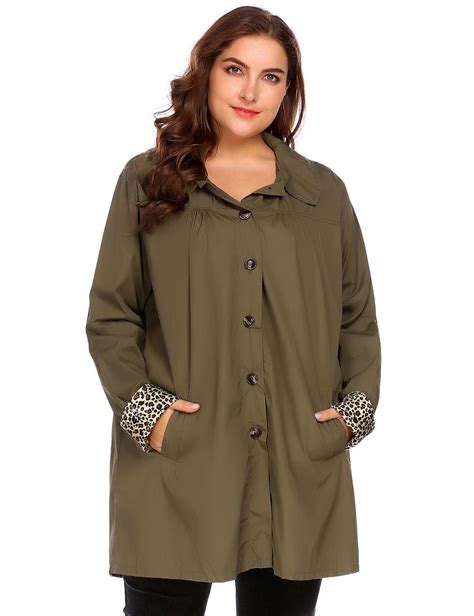 Women Plus Size Hooded Long Sleeve Lightweight Waterproof Raincoat Wt88