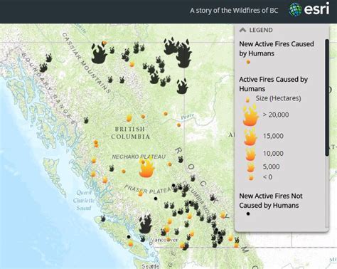 Mapping wildfires using gis technology to help evacuees and emergency crews find their way to safety in british columbia 2017. Wildfires in British Columbia (Story Map) - How many are ...