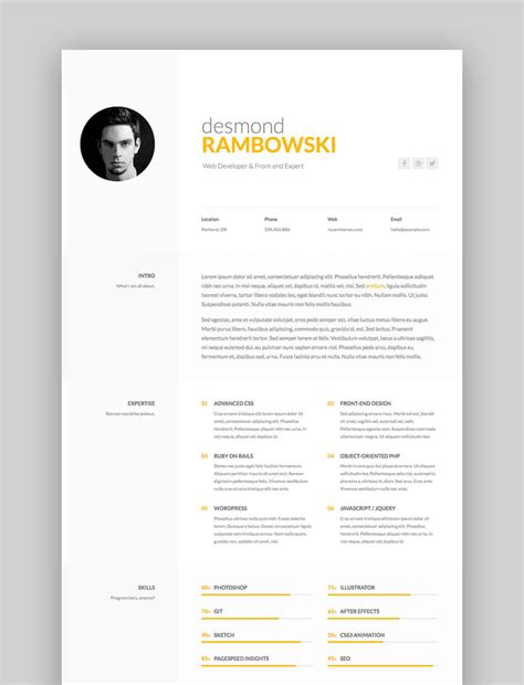 23 Best Html Resume Templates To Make Personal Profile Cv Websites