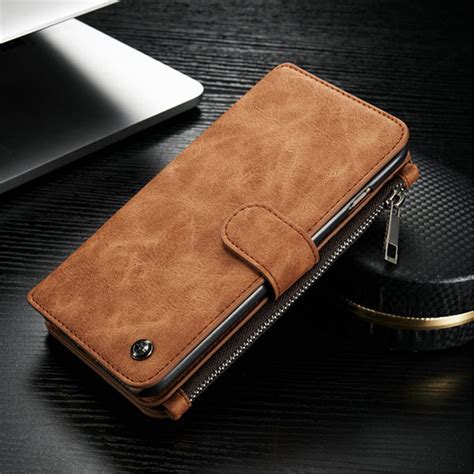 Magnetic leather flip wallet phone case cover for apple iphone x 8 7 6 5s. Luxury Genuine Leather Wallet Multi-function Case Cover ...