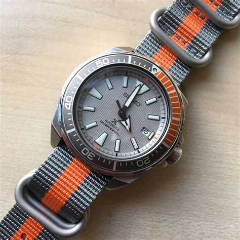 Seiko Samurai Grey Dawn Nato Strap Watches Seiko Watches Dive