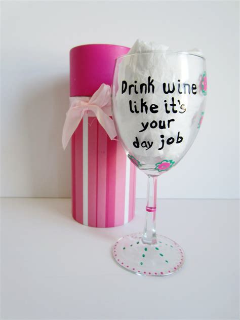 Funny Wine Glass Hand Painted Wine Glass With Decorative