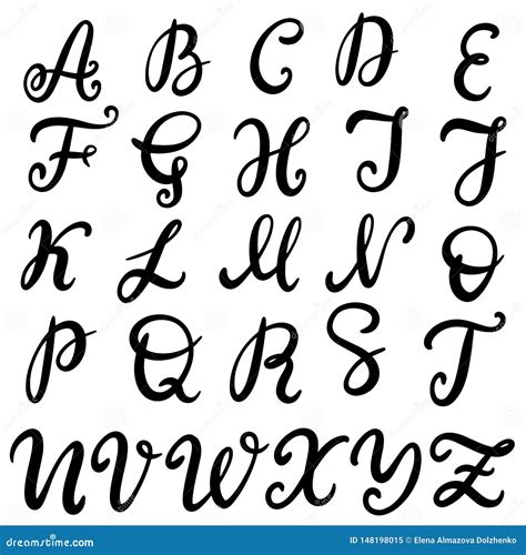 Hand Drawn Lettering Font Alphabet Stock Vector Illustration Of