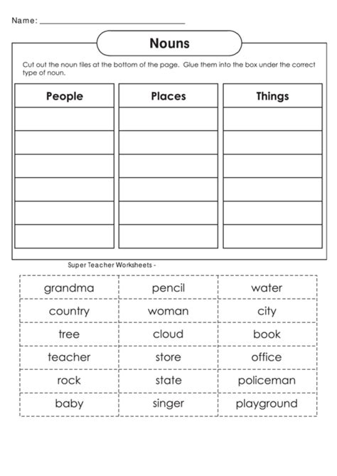 Noun Sorting Worksheet Have Fun Teaching Nouns Worksheet Carr Francis