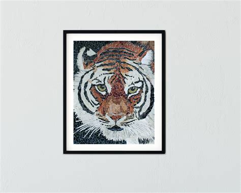 Tiger Animal Print Torn Paper Collage Etsy