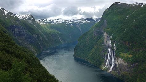 The Seven Sisters Waterfall Geiranger Fjord Norway 3840x2160 Wqhd