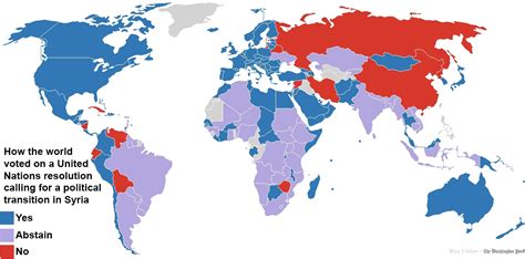 Map How The World Voted On A Un Resolution For Political Transition In Syria The Washington