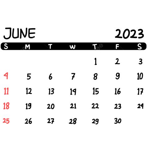 June 2023 Calendar Hd Transparent Original Calendar Of June 2023