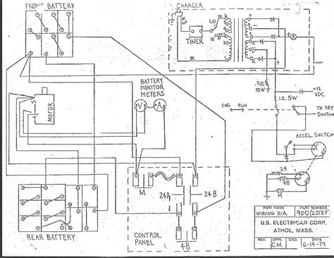 With this (diagram/setup) the number 1 battery in the 24 or 36 volt bank becomes the number 2 cranking battery (note: Lestronic 2 36 Volt Charger Wiring Diagram