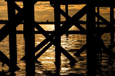 Free Images Water Silhouette Sunset Sunlight Lake Pier Dark