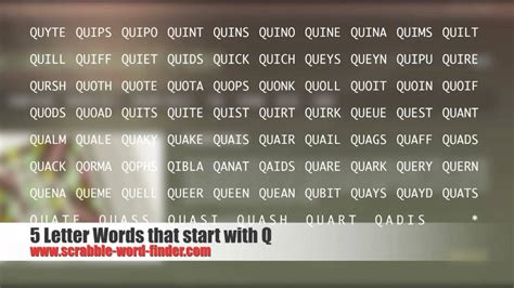 What are some descriptive words that start with r? 5 letter words that start with Q - YouTube