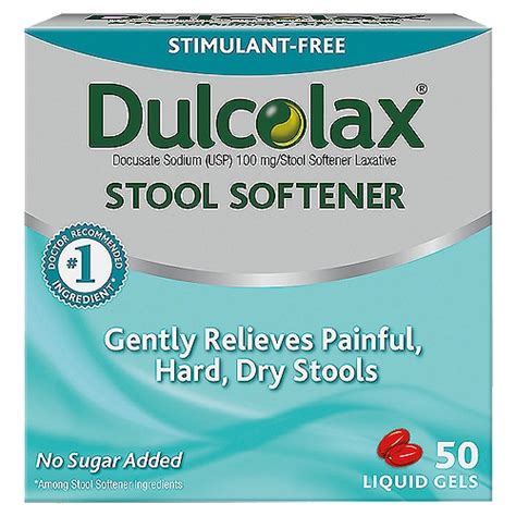 Dulcolax Stool Softener Liquid Gels 100 Mg 50 Count