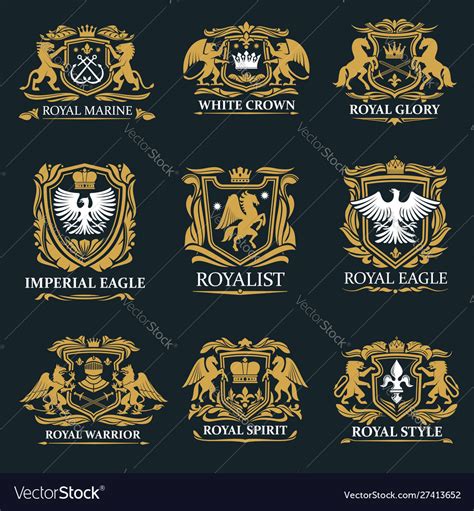 Royal Crown Heraldry Coat Arms Royalty Free Vector Image